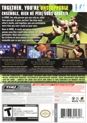 WWE Smackdown vs RAW 2009 box cover back